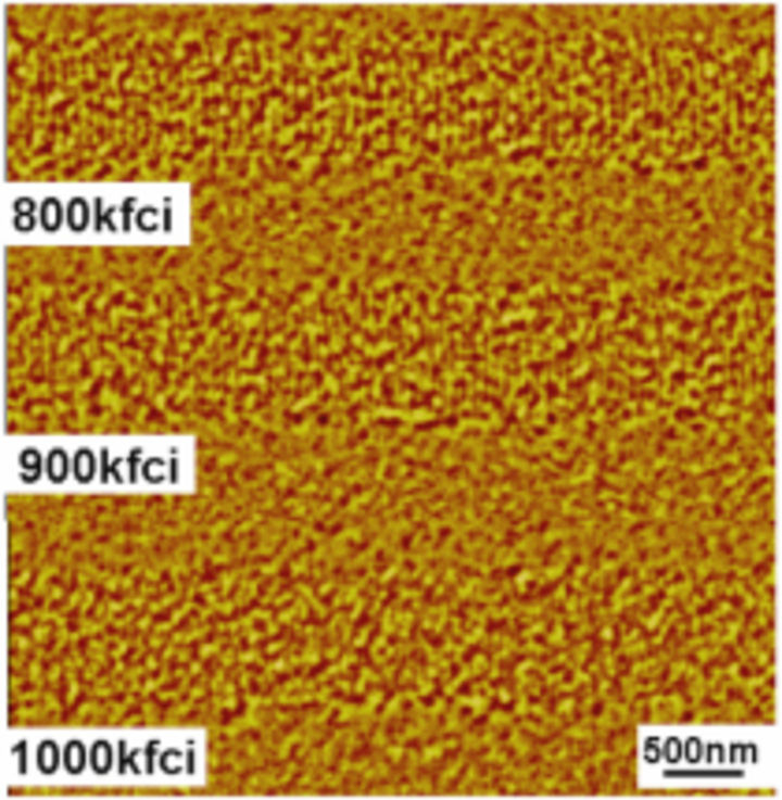 MFM images of high-density recording media taken with FIB milled CoPt tip.